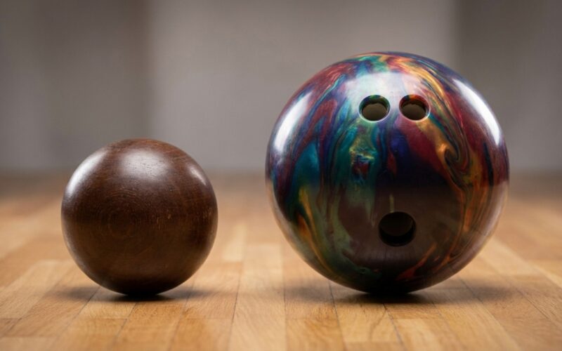 Kegeln vs. Bowling — Kegelkugel und Bowlingkugel nebeneinander im Vergleich